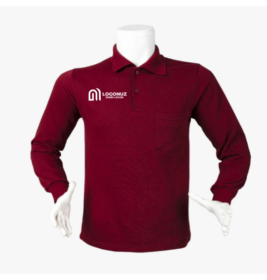 İplik Sweat Polo Yaka Bordo
