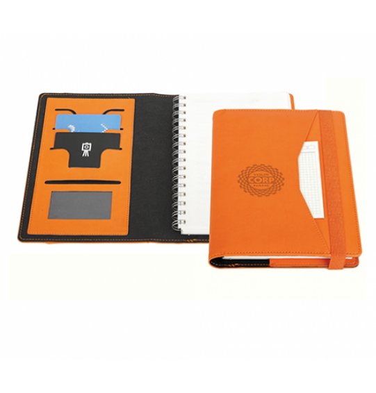 MGA-AP3003 Turuncu Termo Deri Kılıf / Spiralli Geçme Defter