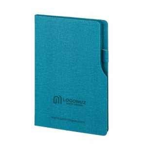 MGA-D2320 Turkuaz Termo Deri Defter (IVORY KAĞIT)