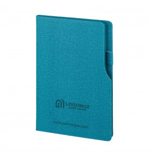 MGA-D2320 Turkuaz Termo Deri Defter (IVORY KAĞIT)