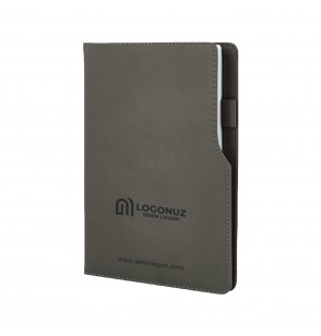MGA-D941-Holmen Gri-Mat Termo Deri Defter (Holmen Kitap Kağıdı)