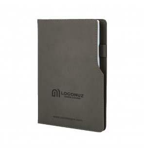 MGA-D941-Holmen Gri-Mat Termo Deri Defter (Holmen Kitap Kağıdı)