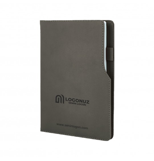 MGA-D941-Holmen Gri-Mat Termo Deri Defter (Holmen Kitap Kağıdı)