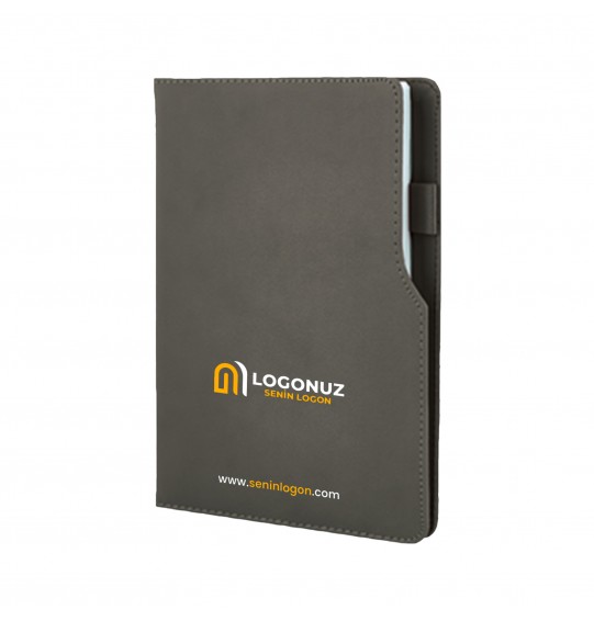 MGA-D941-Holmen Gri-Mat Termo Deri Defter (Holmen Kitap Kağıdı)