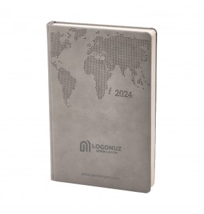 MGA-D378 Gri Termo Deri Tarihli Ajanda (Holmen Kitap Kağıdı)