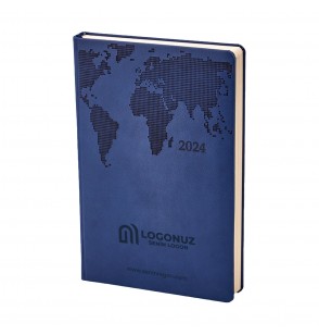 MGA-D378 Lacivert Termo Deri Tarihli Ajanda (Holmen Kitap Kağıdı)
