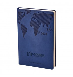 MGA-D378 Lacivert Termo Deri Tarihli Ajanda (Holmen Kitap Kağıdı)