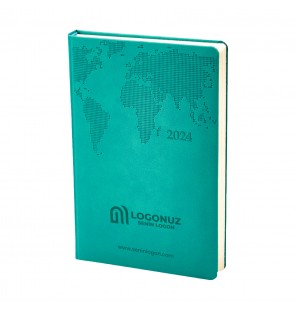 MGA-D378 Turkuaz Termo Deri Tarihli Ajanda (Holmen Kitap Kağıdı)