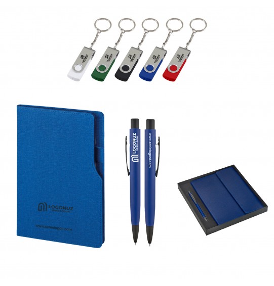 MGA-Z2320-K Lacivert Hediyelik Set -Termo Deri Not Defteri USB - Metal Tükenmez Kalem Roller MGA-Z2320-K Lacivert Hediyelik Set -Termo Deri Not Defteri USB - Metal Tükenmez Kalem Roller