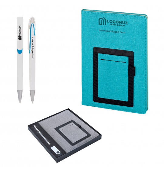 MGA-Z2420-K Turkuaz Hediyelik Set -Cepli Not Defteri - Metal Tükenmez Kalem - USB Bellek MGA-Z2420-K Turkuaz Hediyelik Set -Cepli Not Defteri - Metal Tükenmez Kalem - USB Bellek