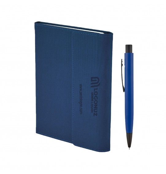 MGA-Z2424-K Mavi Hediyelik Set - Defter - Kalem Seti