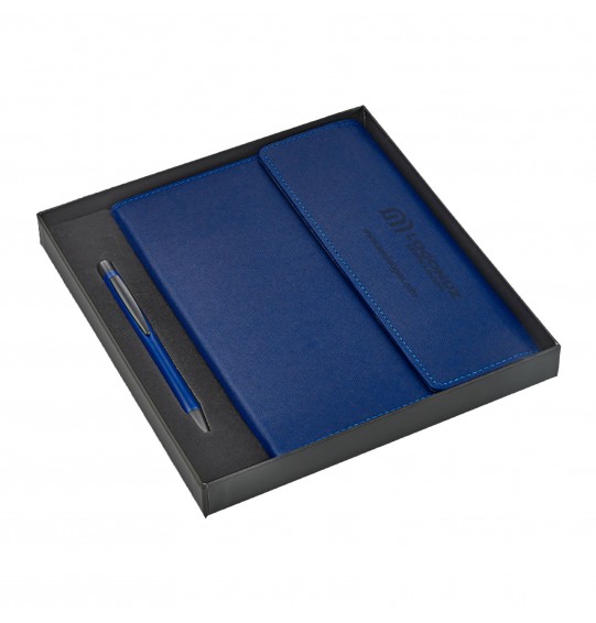 MGA-Z2424-K Mavi Hediyelik Set - Defter - Kalem Seti