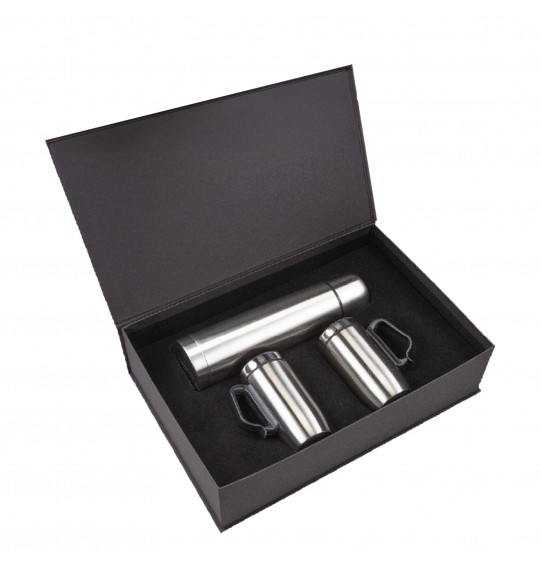 MGA-Z5050 Siyah Hediyelik Set - Termos / 750 Ml - Çelik Kupa / 240 Ml