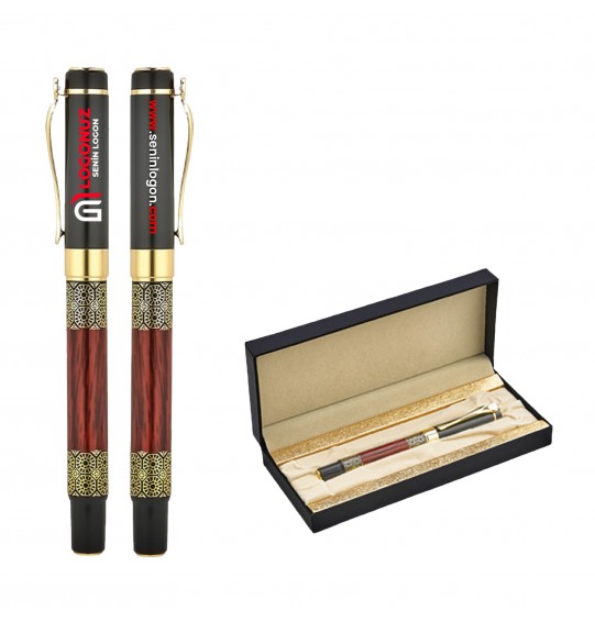 MGA-KS1217-KD Siyah-Gold Metal Dolma Kalem Seti