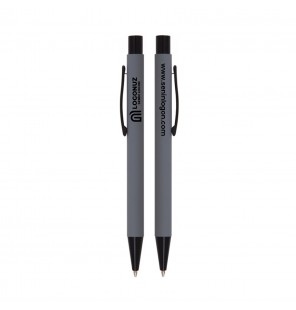 MGA-K1020 Gri Metal Tükenmez Kalem Rubber Gövde