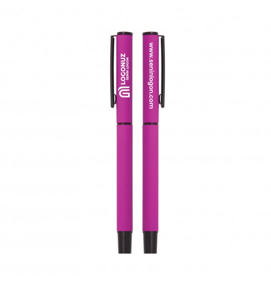MGA-K1023-R Pembe Metal Rubber Gövde Roller Kalem MGA-K1023-R Pembe Metal Rubber Gövde Roller Kalem