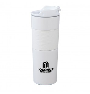 MGA-T5312 Beyaz French Press Çelik Termos / 450 ml