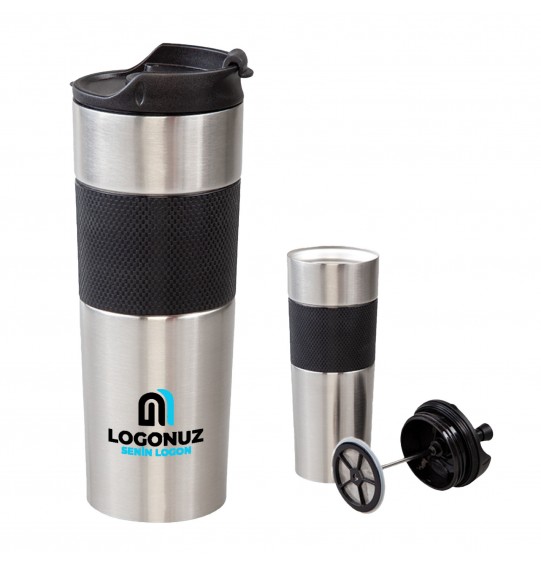 MGA-T5312 Krom French Press Çelik Termos / 450 ml