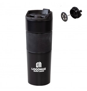 MGA-T5312 Siyah French Press Çelik Termos / 450 ml