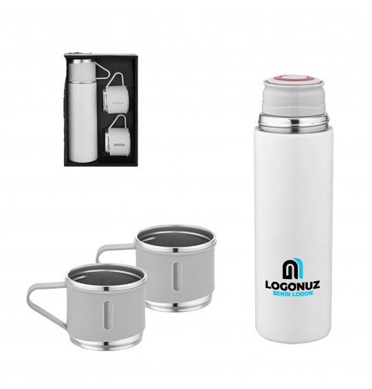 MGA-T5337 Beyaz Çelik 3'lü Termos Set / 500 ml MGA-T5337 Beyaz Çelik 3'lü Termos Set / 500 ml