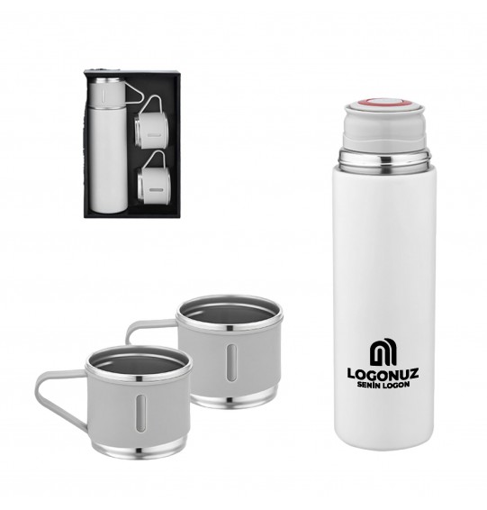 MGA-T5337 Beyaz Çelik 3'lü Termos Set / 500 ml MGA-T5337 Beyaz Çelik 3'lü Termos Set / 500 ml