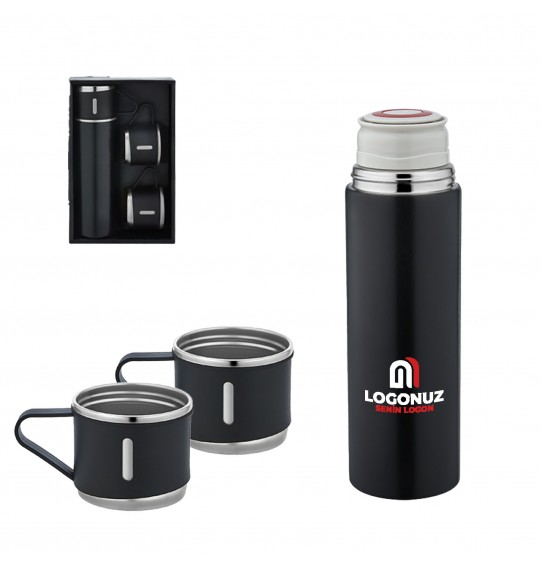 MGA-T5337 Siyah Çelik 3'lü Termos Set / 500 ml MGA-T5337 Siyah Çelik 3'lü Termos Set / 500 ml