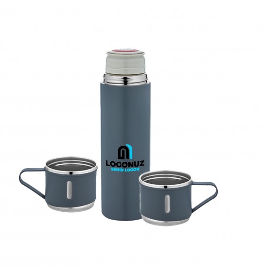MGA-T5337 Mavi Çelik 3'lü Termos Set / 500 ml