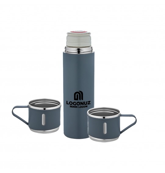 MGA-T5337 Mavi Çelik 3'lü Termos Set / 500 ml