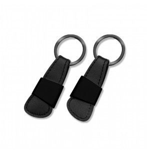 MGA-R2417 Çift Taraflı Siyah Metal Suni Deri Anahtarlık 