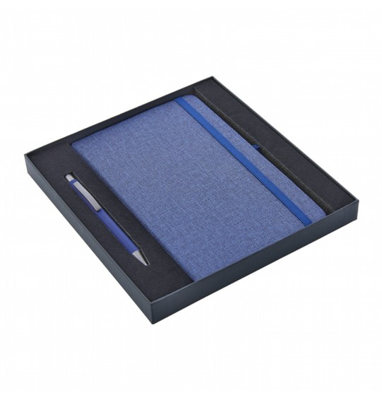 932-K Lacivert Hediyelik Set - 13x21 Not Defteri Metal Tükenmez Kalem